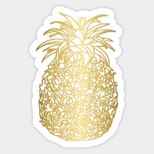 Gold Pineapple Design Sticker